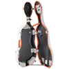 JML CL6 Carbon Fibre 2.9 Cello Case White with Orange 4/4