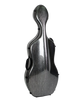 HQ Polycarbon Cello Case 1/2 - Brushed Silver and Black