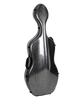 HQ Polycarbon Cello Case 4/4 - Brushed Silver and Black