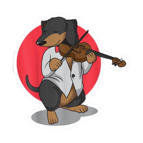 Sticker - Dachshund Playing the Violin