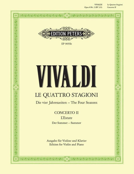 Vivaldi, Summer from The Four Seasons for Violin and Piano (Peters)