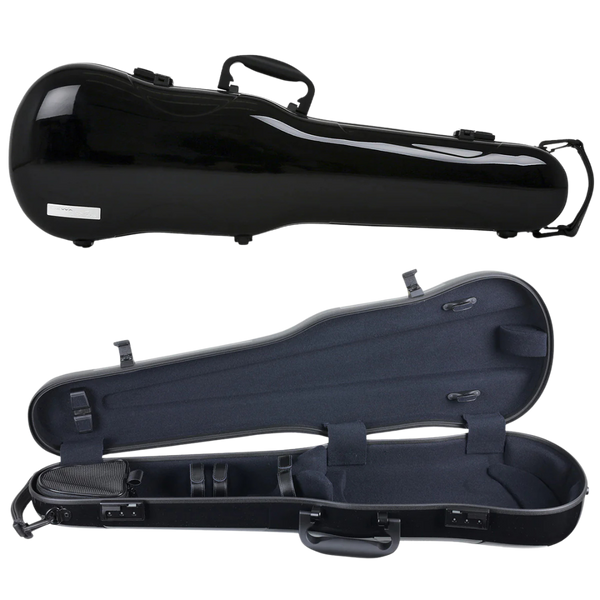 GEWA Air 1.7 Shaped Violin Case 4/4 Black Gloss with Subway Handle