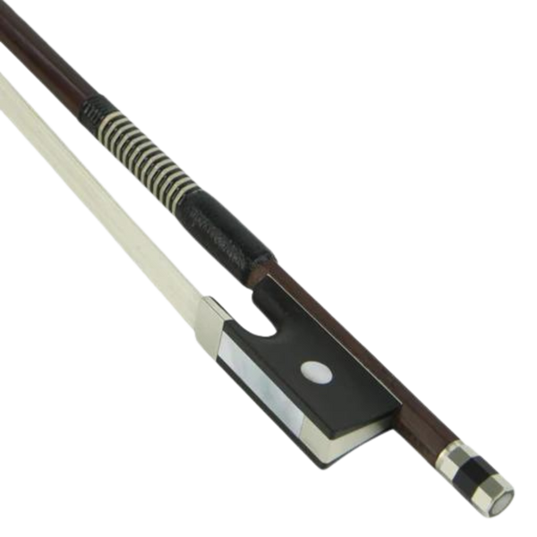 Knoll Brazilwood Nickel Mounted Violin Bow with Whalebone Lapping and Round Stick 4/4