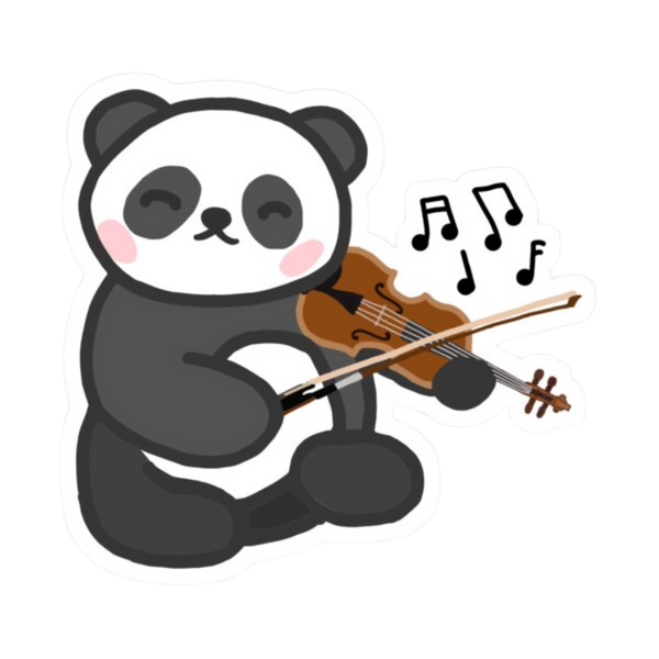 Sticker - Panda Playing the Violin