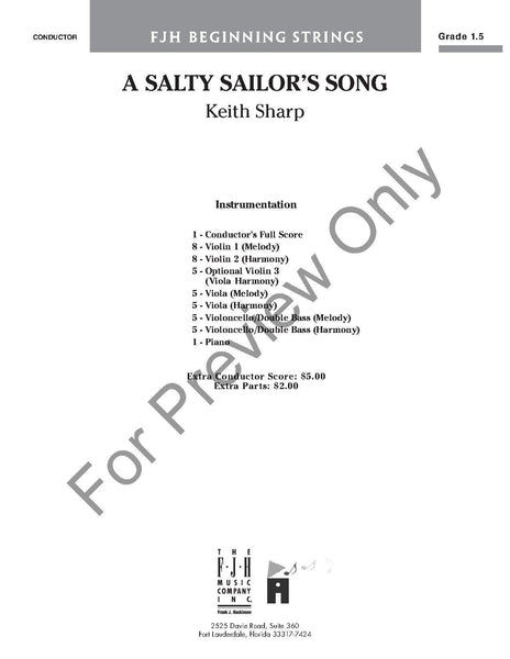 A Salty Sailor's Song (Keith Sharp) for String Orchestra