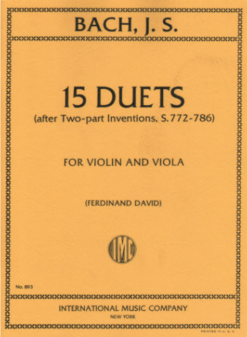 Bach, 15 Duets for Violin and Viola (IMC)