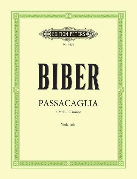 Biber, Passacaglia in C Minor for Solo Viola (Peters)