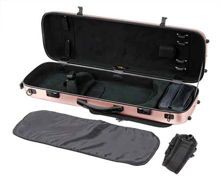 HQ Polycarbon Violin Case Oblong 4/4 - Rose Gold