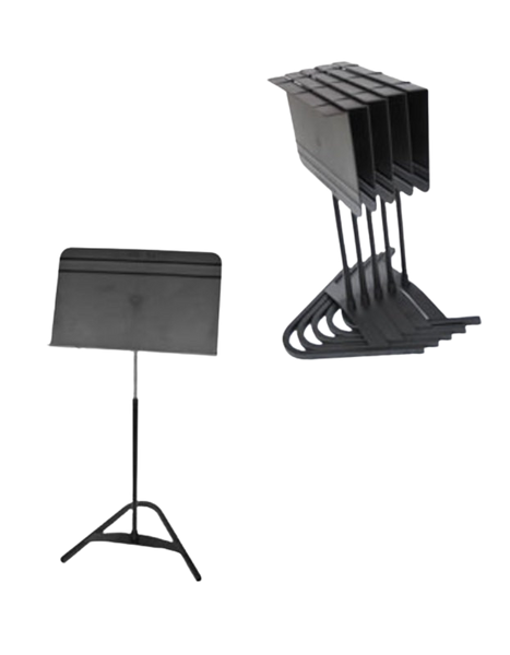 Manhasset Harmony ABS Desk Set of 6 Music Stands Black