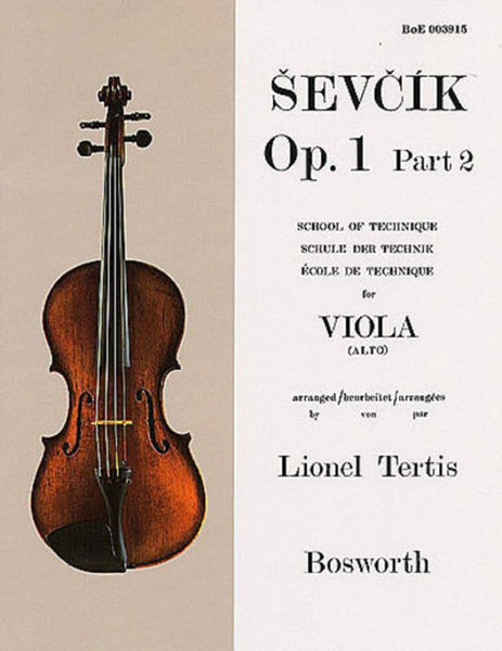 Sevcik, Op. 1 Part 2 for Viola (Bosworth)