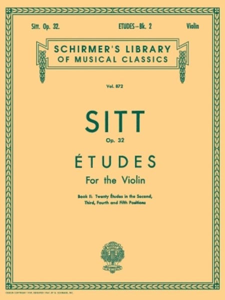 Sitt, 100 Studies Op. 32 Book 2 for Violin (Schirmer)