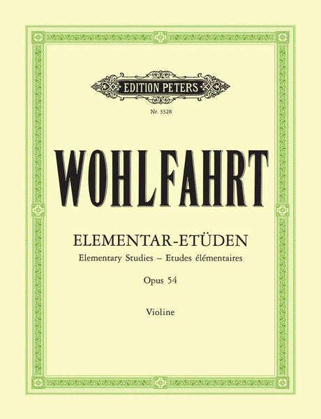 Wohlfahrt, 40 Studies Op. 54 for Violin (Peters)